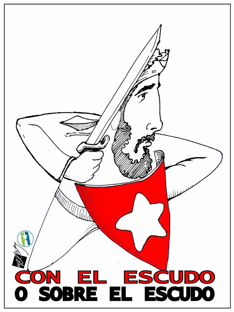 Fidel con el escudo